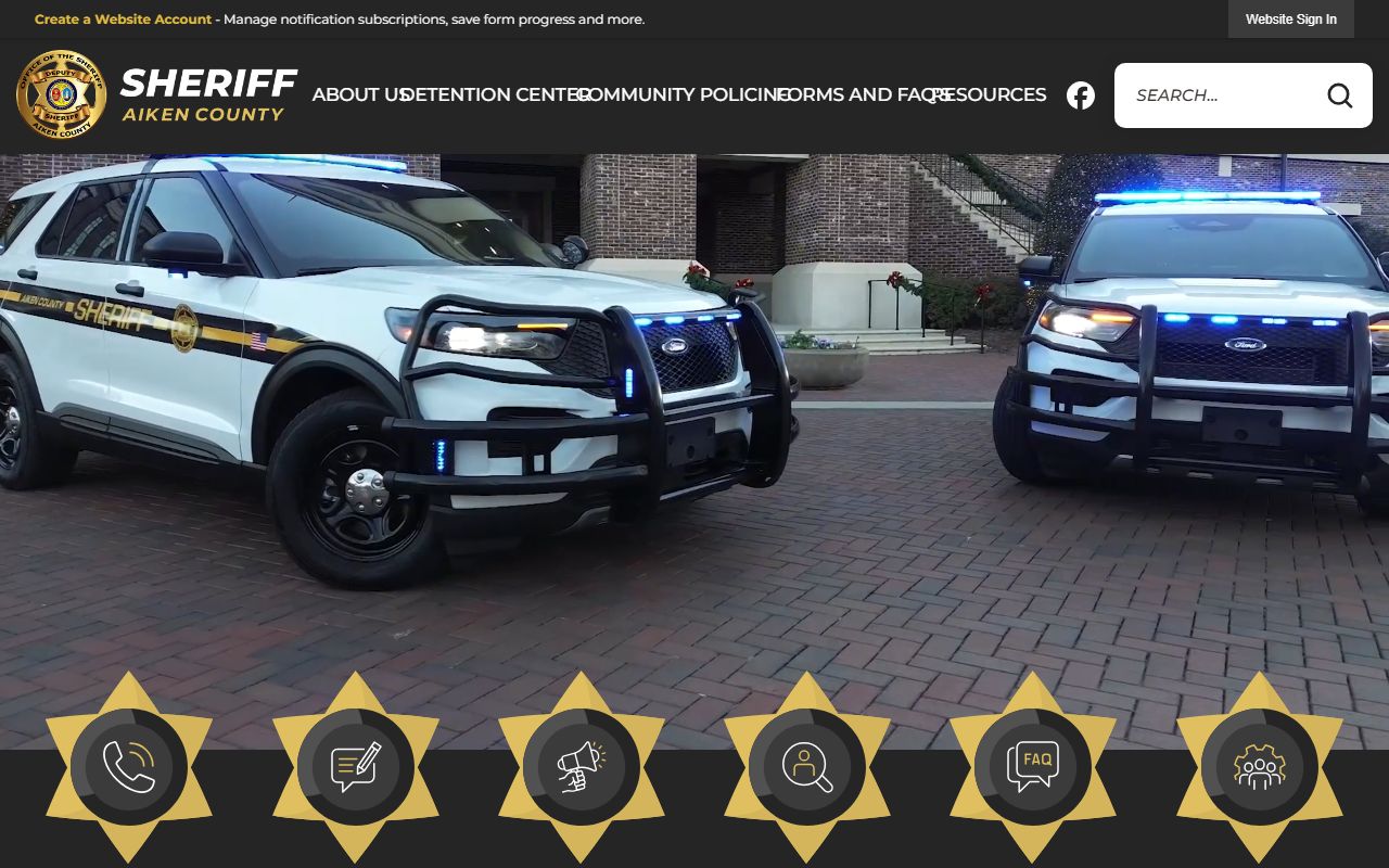 Aiken County Sheriff's Office website for Aiken County busted mugshots