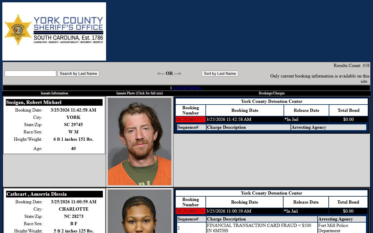Rock Hill busted mugshots