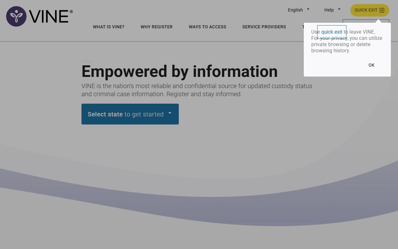 VINE victim notification system for tracking South Carolina busted mugshots and inmate status